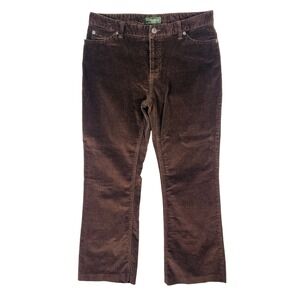 Eddie Bauer Womens Brown Corduroy Pants Size 10 Bootcut Stretch Mid Rise Cotton